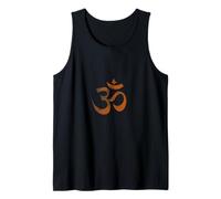 Om Print Yoga Marron Délavé Ohm Mantra Symbole Sanskrit Aum Débardeur