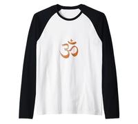 Om Print Yoga Marron Délavé Ohm Mantra Symbole Sanskrit Aum Manche Raglan