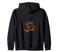 Om Print Yoga Marron Délavé Ohm Mantra Symbole Sanskrit Aum Sweat à Capuche