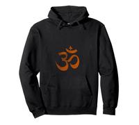 Om Print Yoga Marron Délavé Ohm Mantra Symbole Sanskrit Aum Sweat à Capuche