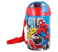 OM SUPPLIES Gourde pop-up Spiderman avec cordon tour de cou pour un transport facile à l'école, le déjeuner des enfants, 450 ml