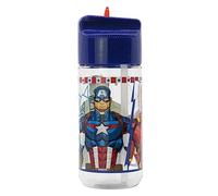 OM SUPPLIES Gourde réutilisable en Tritan pour enfants avec personnages Avengers 430 ml - Vacances, rentrée scolaire - Plastique sans BPA (Avengers)