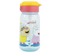 OM SUPPLIES Gourde réutilisable pour enfants Peppa George Personnages 510 ml - Vacances, rentrée scolaire en plastique sans BPA (Peppa)