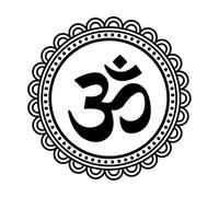 Om Symbole hindou avec Mandala Fine Sculpture Décalcomanies 54,6 x 54,7 cm Ne pas endommager la surface murale Noir