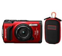 OM SYSTEM Appareil Etanche Tough TG-7 Rouge + Étui CSCH107