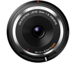 OM System Bouchon Objectif 9mm f/8.0 Fisheye pour Olympus et Panasonic MFT | Objectif ultra-plat et compact de type Pancake, idéal pour les clichés instantanés, compatible avec monture Micro Four