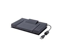 OM SYSTEM Commande à Pédale USB RS28N - Contrôle Ergonomique à 3 Pédales pour Transcription, Navigation Facile, Compatible Logiciel, Antidérapant, Performance Prolongée