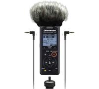 OM SYSTEM Enregistreur Audio LS-P5 Kit caméra vidéo y Compris bonnette Anti-Vent, Adaptateur de Sabot de Flash, câble Audio 3,5 mm, avec système Tresmic II à 3 Microphones, 16 GB, 37h