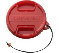 Om System PRLC-14 Bouchon d'Objectif pour Boîtier Étanche PT-053 à PT-059 | Protection robuste en rouge éclatant pour caisson de plongée, compatible avec PT-058 et PT-056, cordon de sécurité inclus