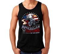 OM3® American Customs Hot Rod Débardeur | Homme | US Pin Up Girls Racing Classic Car | S à 4XL, Noir , XXXXL