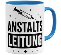 OM3® Anstaltsleitung Tasse à café amusante avec inscription en allemand - Entretien avec seringue - Personnel infirmière PDL infirmière hôpital soins aux personnes âgées - Tasse en céramique - 325 ml