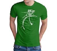 OM3® Bicycle T-shirt de cyclisme pour homme - Vintage Cyclisme - S - 5XL, Vert (impression blanche)., M