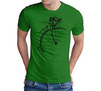 OM3® Bicycle T-shirt de cyclisme pour homme - Vintage Cyclisme - S - 5XL, Vert (impression noire)., L