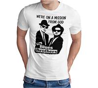 OM3 - Blues Brothers - Mission from God - T-Shirt Jake and Elwood Blues USA, L, Blanc