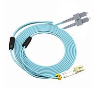 OM3 Câble à Fibres optiques Duplex multimode 50/125 ?m, Armure en Acier Inoxydable, Fiber Optic Cable (2 mètres,LC à SC)
