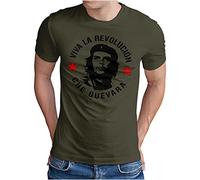 OM3® Che-Guevara Viva La Revolution Castro Cuba Havana T-shirt pour homme Taille S à 5XL, Olive, M