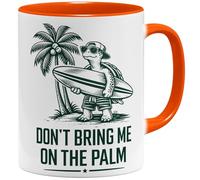 OM3 Don't Bring Me On The Palm Tasse à café avec inscription en allemand « German Verdewendung schlechtes English » - Tasse en céramique - 325 ml - Imprimé des deux côtés - Orange