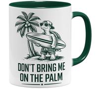 OM3 Don't Bring Me On The Palm Tasse à café avec inscription en allemand « German Verso schlechtes English » - Tasse en céramique - 325 ml - Imprimé des deux côtés - Vert