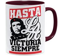 OM3® Hasta-LA-Victoria Siempre Che-Guevara Tasse en céramique 325 ml Imprimé des deux côtés Bordeaux