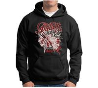 OM3® Indian-Motorcycle-Club Hoodie | Homme | Skull Chopper Bike Moto | Sweat à Capuche S - 4XL, Noir , L