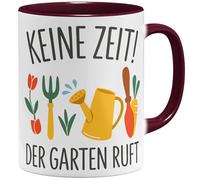 OM3 Keine Zeit Der Garten ruft Tasse à café avec inscription en allemand - Idée cadeau amusante pour les jardiniers amateurs et les amateurs de jardin - Tasse en céramique - 325 ml - Imprimé des deux