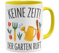 OM3 Keine Zeit Der Garten ruft Tasse à café avec inscription - Idée cadeau amusante pour les jardiniers amateurs et les amateurs de jardin - Tasse en céramique - 325 ml - Imprimé des deux côtés