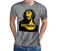 OM3 - Kill Your Idols - T-Shirt Hardcore Punk Music New York CBGB OMFUG, 4XL, Gris chiné