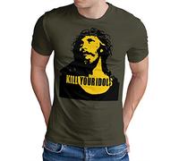 OM3® Kill Your Idols T-shirt pour homme | Groupe de musique Jésus Hard Rock Punk Grunge des années 90 | S à 5XL, Olive, L