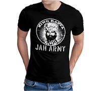 OM3 - King Rasta - T-Shirt JAH Army Roots Reggae Dancehall IRIE Dub Music, XXL, Noir