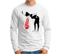 OM3 Love Sick Banksy T-shirt à manches longues pour homme Motif graffiti urbain fille Taille S à 4XL, Blanc., 4XL