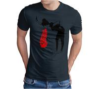 OM3 Love Sick Banksy T-shirt pour homme Motif graffiti urbain fille Taille S à 5XL, bleu marine, 4XL
