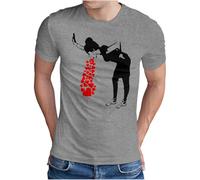 OM3 Love Sick Banksy T-shirt pour homme Motif graffiti urbain fille Taille S à 5XL, Gris mélangé, 3XL