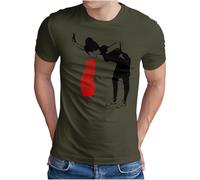 OM3 Love Sick Banksy T-shirt pour homme Motif graffiti urbain fille Taille S à 5XL, Olive, XXL