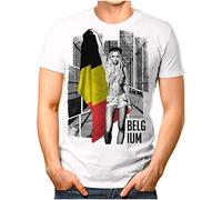 OM3® - Maillot de football pour fille - T-shirt pour homme - Soutien de football - Maillot sexy femme vintage blanc S - 4XL, Belgique., XL