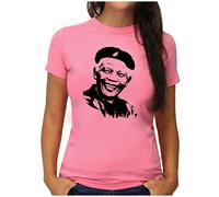OM3® Mandela-Hand T-Shirt | Femme | Nelson Madiba RIP Afrika Peace Paix | S à XXL, Rose, XL