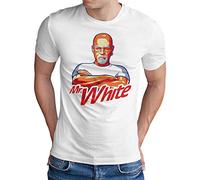 OM3® - Mr. White - T-shirt - Homme - Crystal Meth Cook Cleaner Parodie Icône - S - 5XL, Blanc., XXL