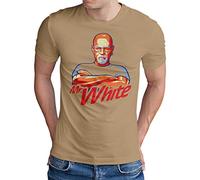 OM3® Mr. White T-shirt pour homme - Crystal Meth Cook Cleaner Parodie Icône - S - 4XL - Beige - XX-Large