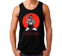 OM3® Muay Thai Boxing Débardeur | Homme | Kickboxing Wai Fighter Boxe Martial Arts Fight Club | S à 4XL, Noir , XXXXL