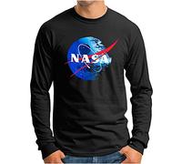 OM3® NASA Empire T-shirt à manches longues | Homme | Étoile de la mort | Fan du film spatial | S - 4XL, Noir , M