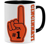 OM3 Number One #1 Cincinnati Tasse en céramique 325 ml Imprimé des deux côtés Noir