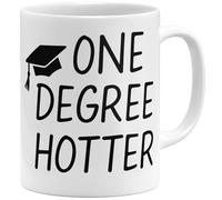 OM3 One Degree Hotter Tasse à café avec inscription en allemand « Abschluss für Bachelor Master Studium Graduation » - Tasse en céramique - 325 ml - Imprimé des deux côtés - Blanc