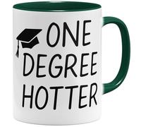 OM3 One Degree Hotter Tasse à café avec inscription en allemand - Diplôme pour Bachelor Master Studium Graduation - Félicitations Diplôme réussi - Tasse en céramique - 325 ml - Imprimé des deux côtés
