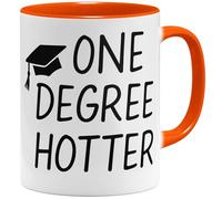 OM3 One Degree Hotter Tasse à café avec inscription en allemand - Diplôme pour Bachelor Master Studium Graduation - Félicitations Diplôme réussi - Tasse en céramique - 325 ml - Imprimé des deux côtés