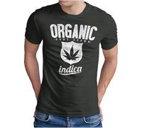 OM3 Organic-Indica T-shirt Home Grown Indica Legalize Smoke Weed DOPE Kush Geek, gris foncé, L