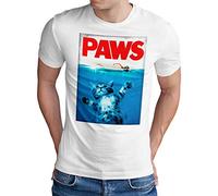 OM3® Paws T-shirt pour chat - Homme - Parody Cat Fun - Motif chat drôle - S à 5XL, Blanc., M