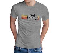 OM3® Retro Bicycle T-shirt | Homme | Cycling Cyclist Biking Cycliste | S - 4XL - Gris - X-Large