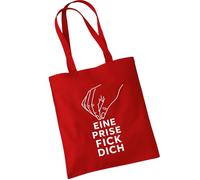OM3 Sac en coton humoristique avec inscription humoristique - Une pincée de fick dich - Statement - Sac en coton - Sac - Longues anses, rouge