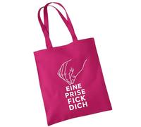 OM3 Sac en coton humoristique avec inscription humoristique - Une pincée de fick dich - Statement - Sac en coton - Sac - Longues anses, Rose framboise