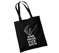 OM3 Sac en coton humoristique avec inscription humoristique - Une pincée de fick dich - Statement - Sac en coton - Sac - Longues anses, Noir