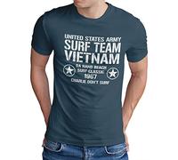 OM3® Surf Team Vietnam T-shirt | Homme | United States Army Da Nang Beach 1967 | S - 4XL - Bleu - XXX-Large